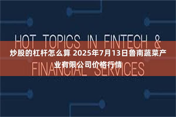 炒股的杠杆怎么算 2025年7月13日鲁南蔬菜产业有限公司价格行情